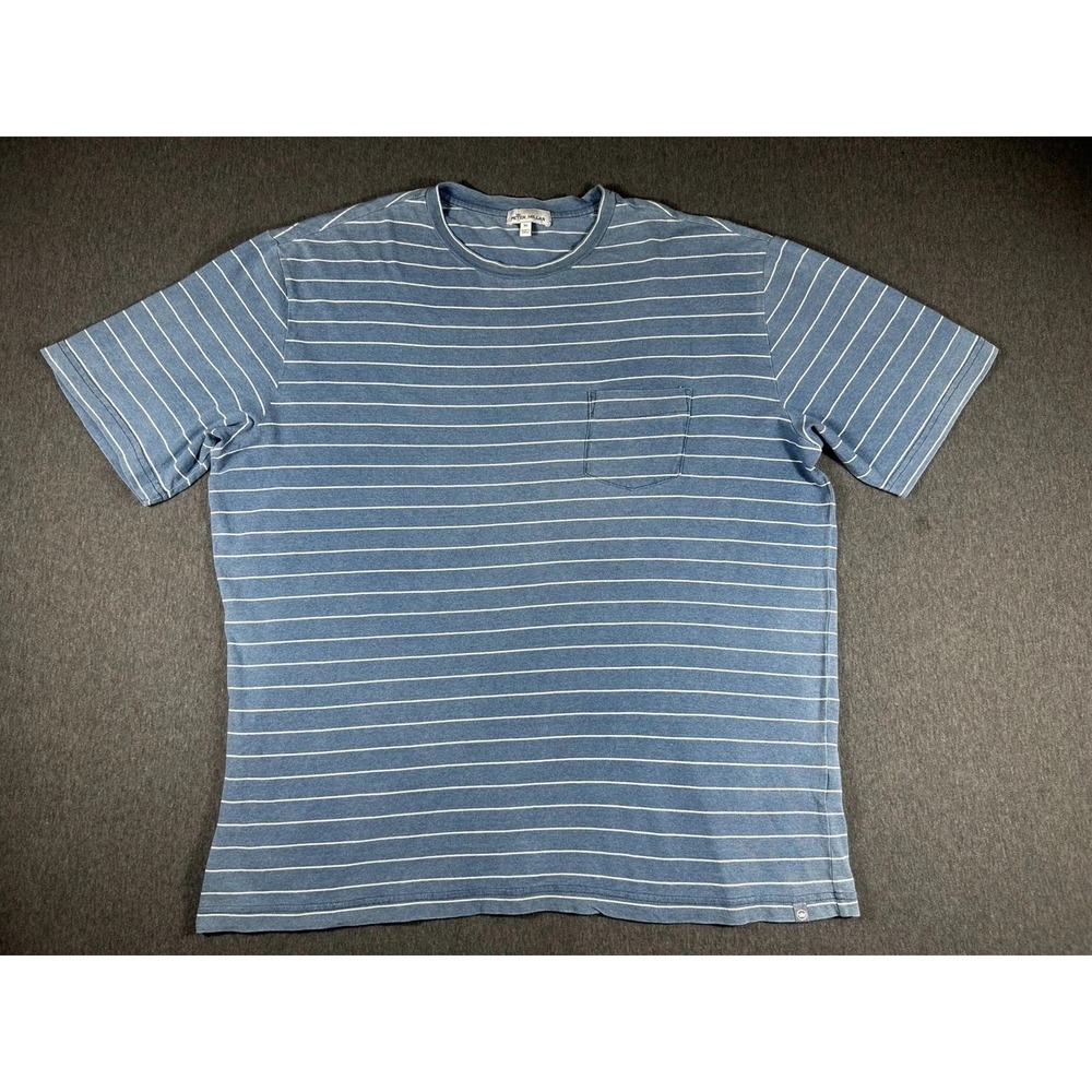 Peter Millar Seaside Striped Pocket T-Shirt Crewneck Casual Tee Men's XL